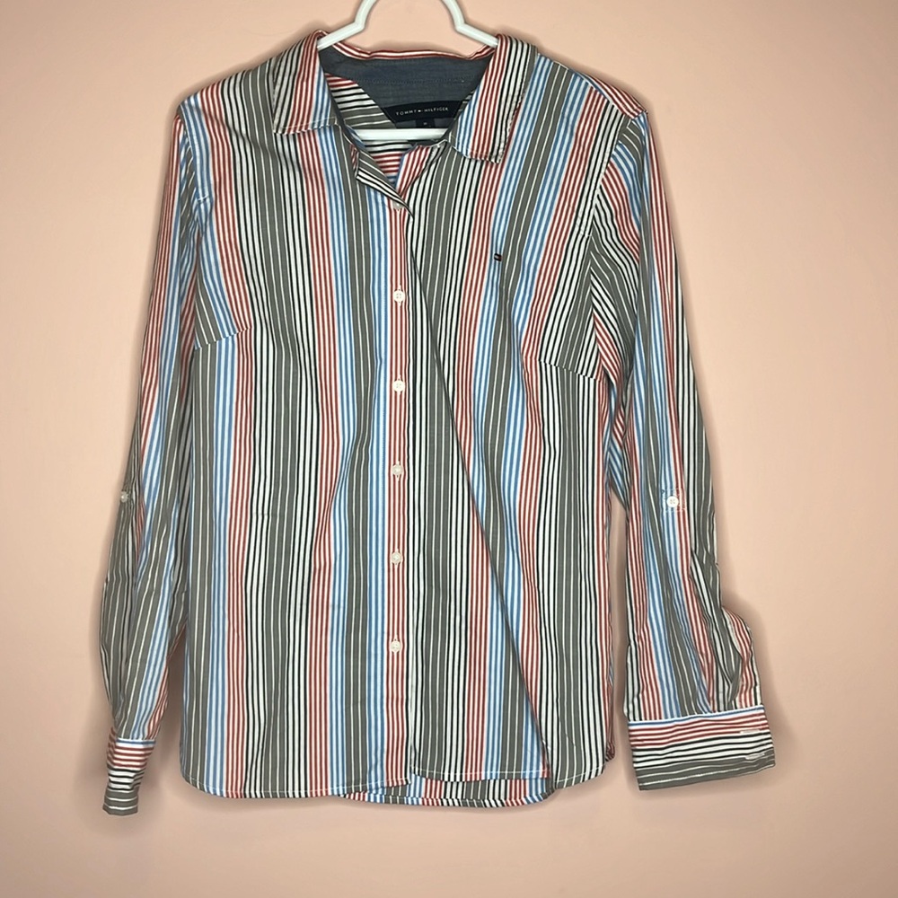 Tommy Hilfiger Multicolored Striped Dress Shirt